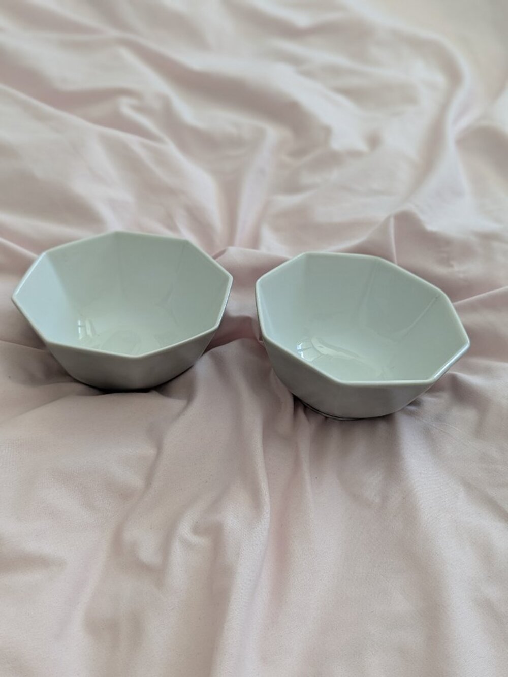 Fitz & Floyd Vintage 1975 Grey Octagonal Bowls